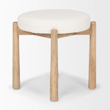 Mercana Shaiden Brown Wood w/ Cream Fabric Stool
