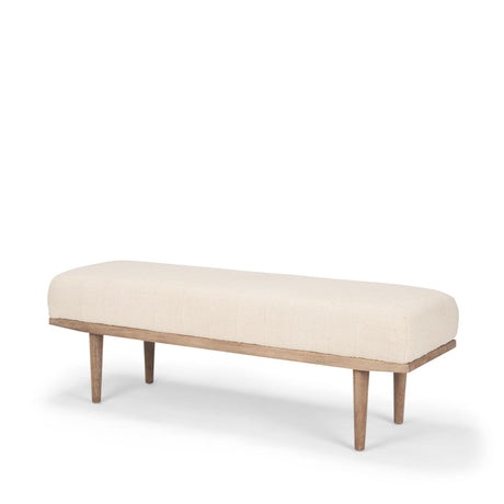 Mercana Shae Brown Wood w/ Oatmeal Fabric Bench