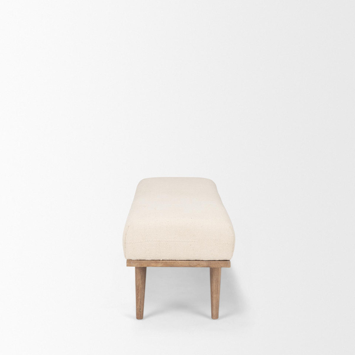 Mercana Shae Brown Wood w/ Oatmeal Fabric Bench