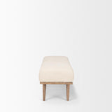 Mercana Shae Brown Wood w/ Oatmeal Fabric Bench