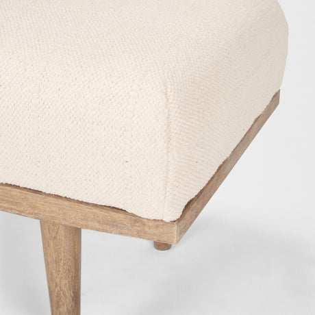 Mercana Shae Brown Wood w/ Oatmeal Fabric Bench
