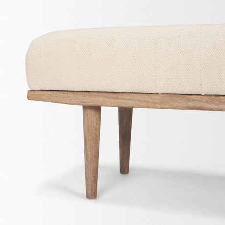 Mercana Shae Brown Wood w/ Oatmeal Fabric Bench