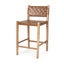Mercana Shane Brown Wood w/ Woven Brown Leather Counter Stool
