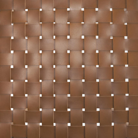 Mercana Shane Brown Wood w/ Woven Brown Leather Counter Stool