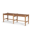 Mercana Shane Brown Wood w/ Woven Brown Leather Bench