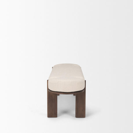 Mercana Sohan Dark Elm Wood w/ Oatmeal Fabric Bench