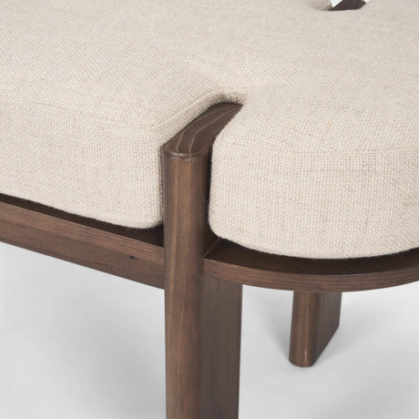 Mercana Sohan Dark Elm Wood w/ Oatmeal Fabric Bench