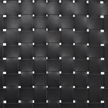 Mercana Shane Black Wood w/ Woven Black Leather Bench