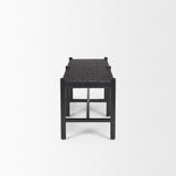 Mercana Shane Black Wood w/ Woven Black Leather Bench