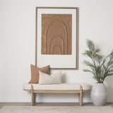 Mercana Sohan Light Brown Elm Wood w/ Oatmeal Fabric Bench