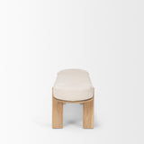 Mercana Sohan Light Brown Elm Wood w/ Oatmeal Fabric Bench