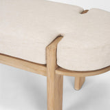 Mercana Sohan Light Brown Elm Wood w/ Oatmeal Fabric Bench