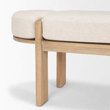 Mercana Sohan Light Brown Elm Wood w/ Oatmeal Fabric Bench