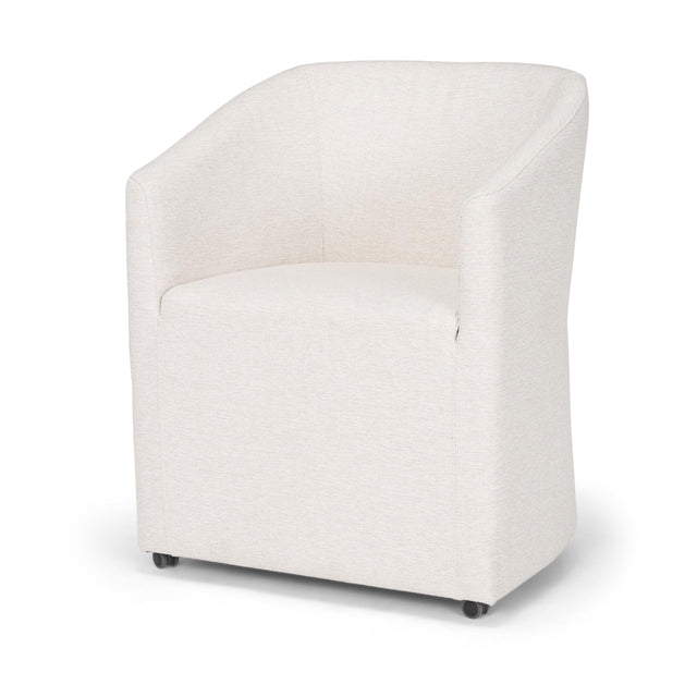 Mercana Sondra Oatmeal Performance Fabric Upholstered Club Dining Chair