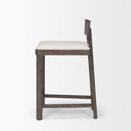 Mercana Soren Dark Brown Wood w/ Oatmeal Fabric Counter Stool