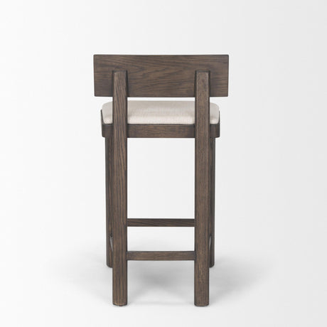 Mercana Soren Dark Brown Wood w/ Oatmeal Fabric Counter Stool