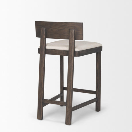 Mercana Soren Dark Brown Wood w/ Oatmeal Fabric Counter Stool