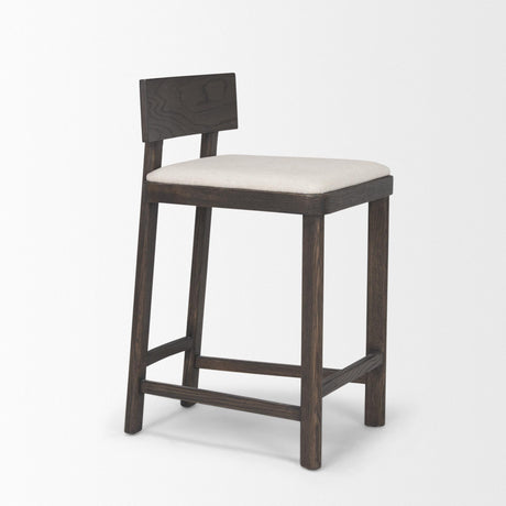 Mercana Soren Dark Brown Wood w/ Oatmeal Fabric Counter Stool