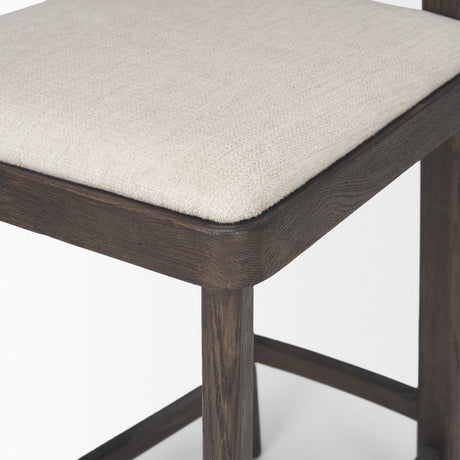 Mercana Soren Dark Brown Wood w/ Oatmeal Fabric Counter Stool