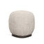 Mercana Siren Gray Fabric w/ Dark Brown Wood Round Accent Stool
