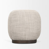Mercana Siren Gray Fabric w/ Dark Brown Wood Round Accent Stool