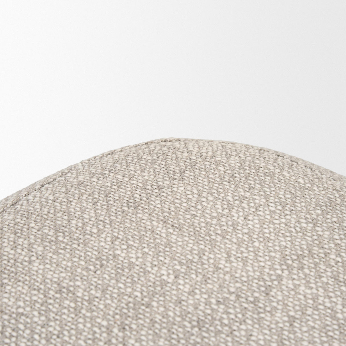 Mercana Siren Gray Fabric w/ Dark Brown Wood Round Accent Stool