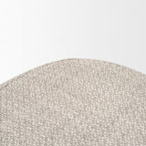 Mercana Siren Gray Fabric w/ Dark Brown Wood Round Accent Stool