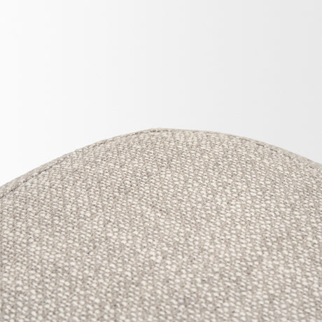 Mercana Siren Gray Fabric w/ Dark Brown Wood Round Accent Stool