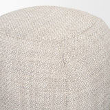 Mercana Siren Gray Fabric w/ Dark Brown Wood Round Accent Stool
