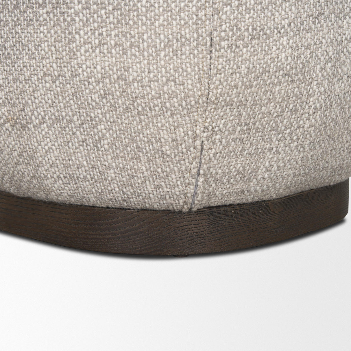 Mercana Siren Gray Fabric w/ Dark Brown Wood Round Accent Stool