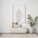 Mercana Siren Cream Fabric w/ Light Brown Wood Oblong Bench