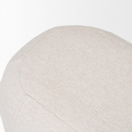 Mercana Siren Cream Fabric w/ Light Brown Wood Oblong Bench