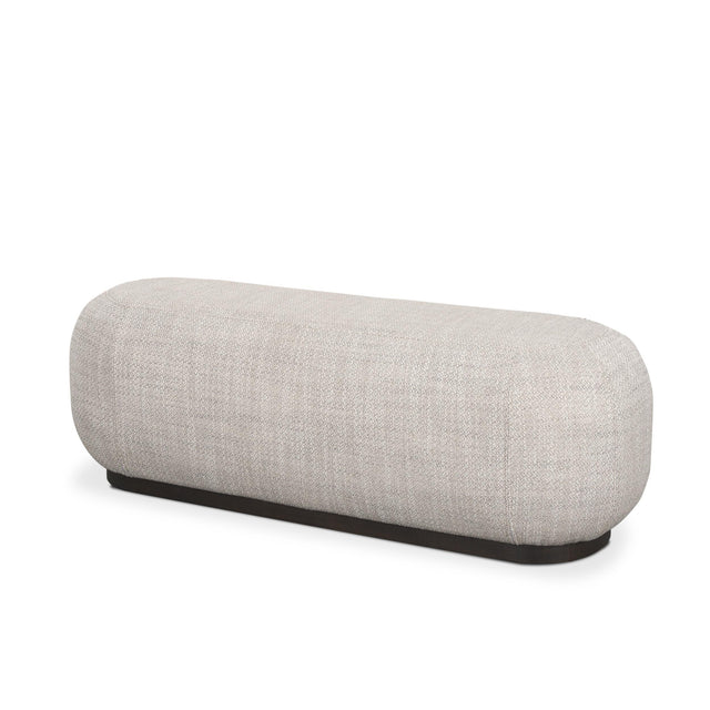 Mercana Siren Gray Fabric w/ Dark Brown Wood Oblong Bench
