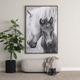 Mercana Siren Gray Fabric w/ Dark Brown Wood Oblong Bench