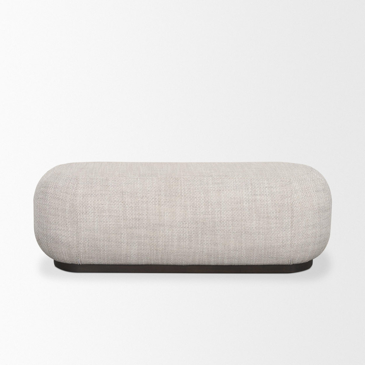 Mercana Siren Gray Fabric w/ Dark Brown Wood Oblong Bench