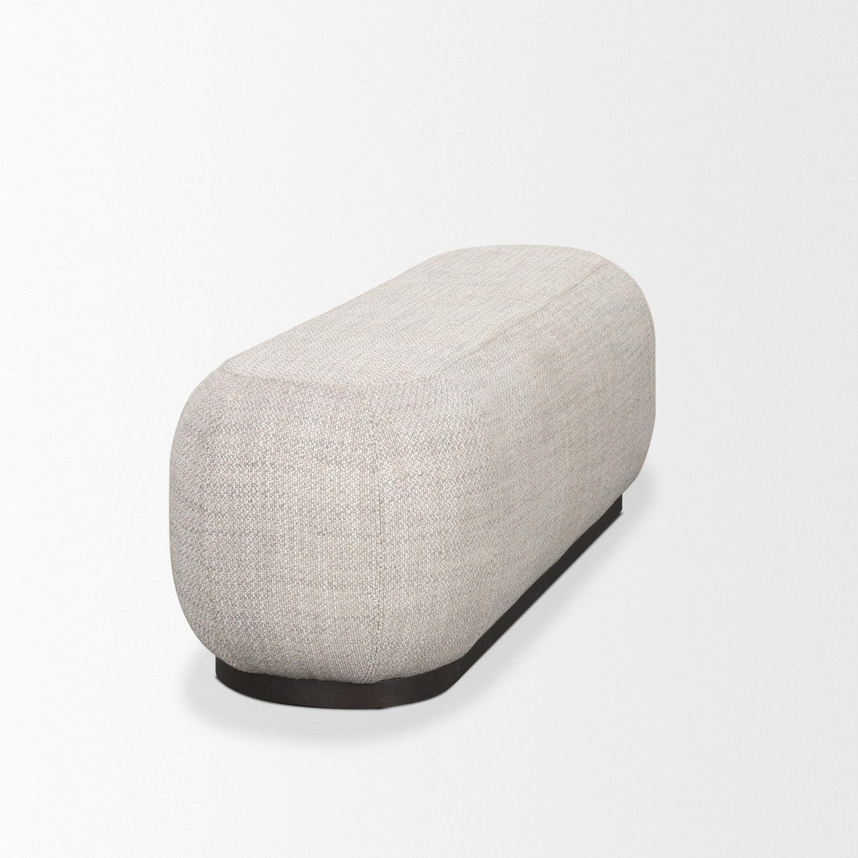 Mercana Siren Gray Fabric w/ Dark Brown Wood Oblong Bench