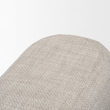 Mercana Siren Gray Fabric w/ Dark Brown Wood Oblong Bench