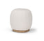 Mercana Siren Cream Fabric w/ Light Brown Wood Round Accent Stool