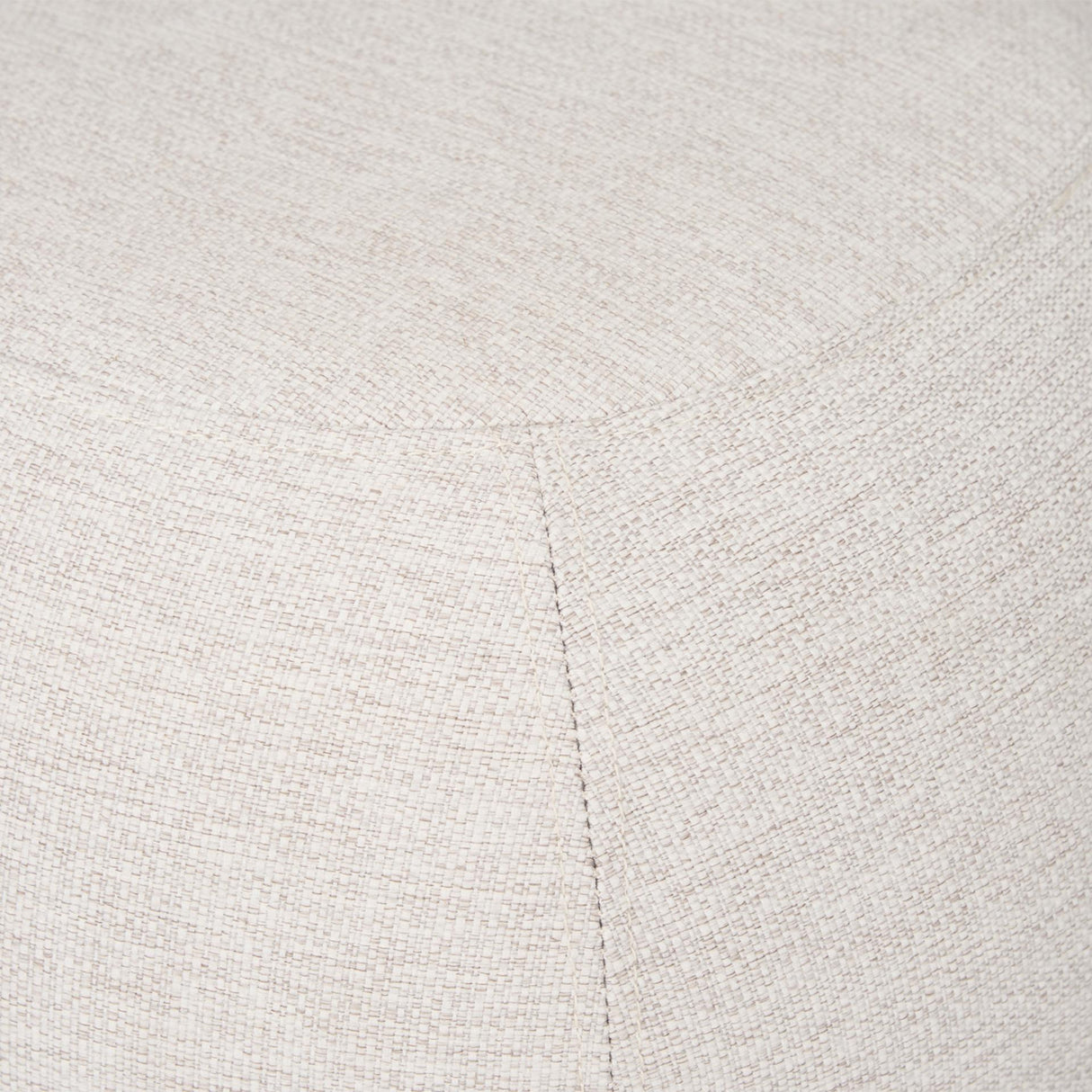 Mercana Siren Cream Fabric w/ Light Brown Wood Round Accent Stool