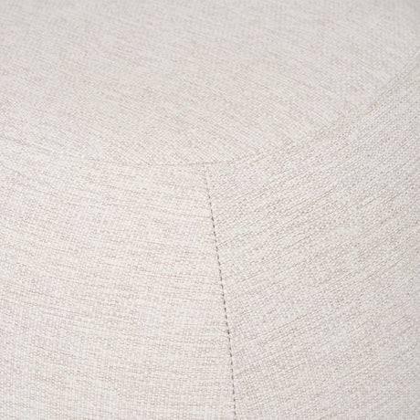 Mercana Siren Cream Fabric w/ Light Brown Wood Round Accent Stool