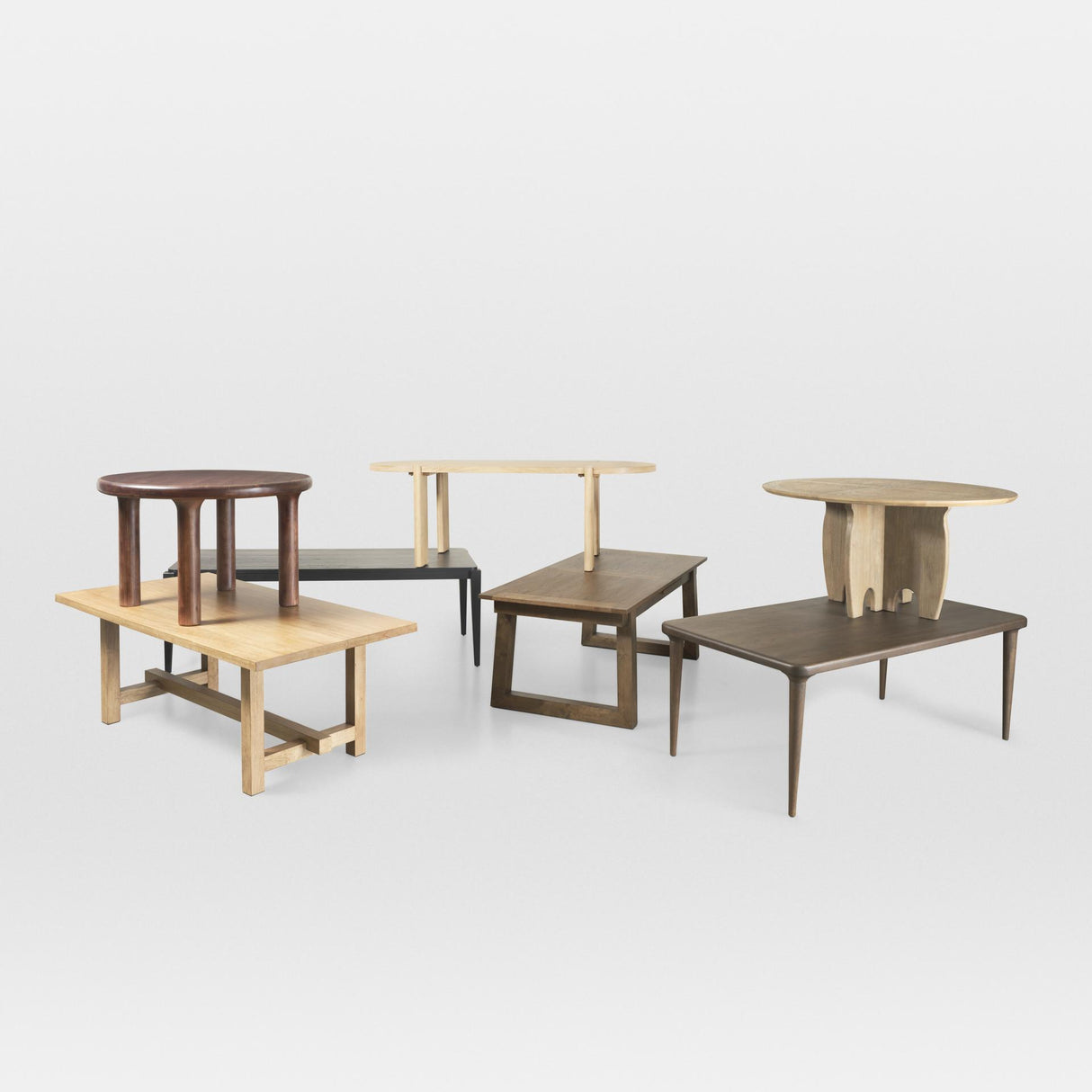 Mercana Sonomi Brown Solid Rubber Wood w/ Round Oak Tabletop Dining Table