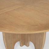 Mercana Sonomi Brown Solid Rubber Wood w/ Round Oak Tabletop Dining Table