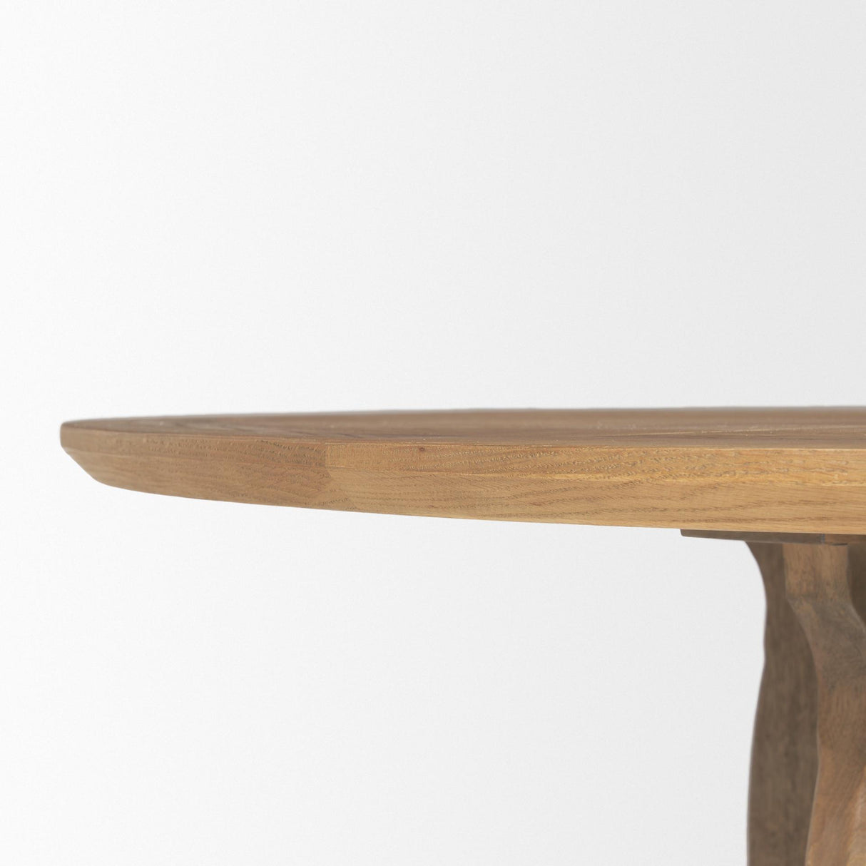 Mercana Sonomi Brown Solid Rubber Wood w/ Round Oak Tabletop Dining Table