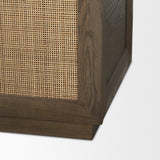 Mercana Sina Brown Oak Wood w/ Natural Rattan 2 Door Curio Cabinet