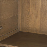 Mercana Sina Brown Oak Wood w/ Natural Rattan 2 Door Curio Cabinet