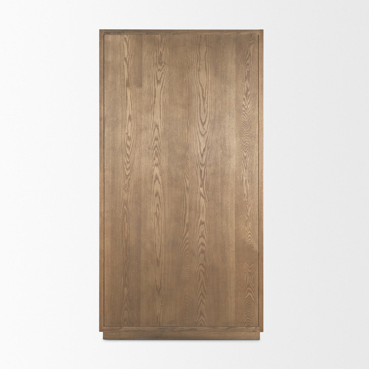 Mercana Sina Brown Oak Wood w/ Natural Rattan 2 Door Curio Cabinet