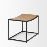 Mercana Taniel Light Brown Wood w/ Black Metal Stool