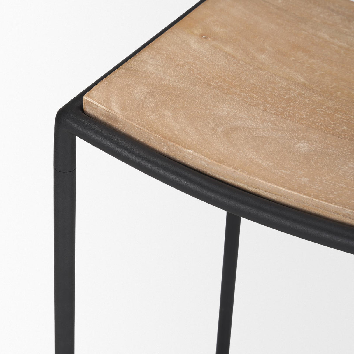 Mercana Taniel Light Brown Wood w/ Black Metal Counter Stool