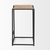 Mercana Taniel Light Brown Wood w/ Black Metal Counter Stool