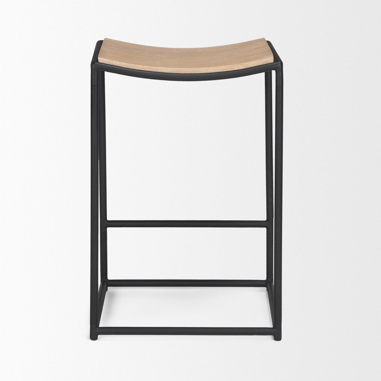 Mercana Taniel Light Brown Wood w/ Black Metal Counter Stool